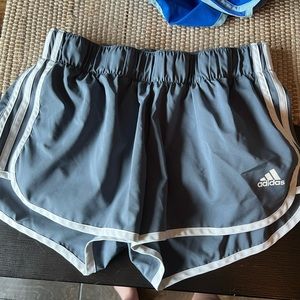 Adidas grey running shorts